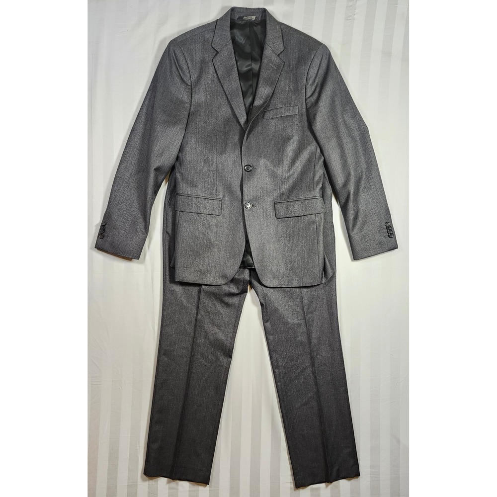 Banana Republic Mens 100% Wool Tailored Fit 2 pc Suit Charcoal Gray 38S 31x30